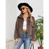 Coolmee Women's Faux Fur Coat Casual Shaggy Jacket with Pockets Warm Winter Zip-Up Fluffy Outwear - 2 of 4