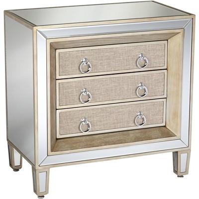 55 Downing Street Mira 28" Wide 3-Drawer Mirrored Accent Table