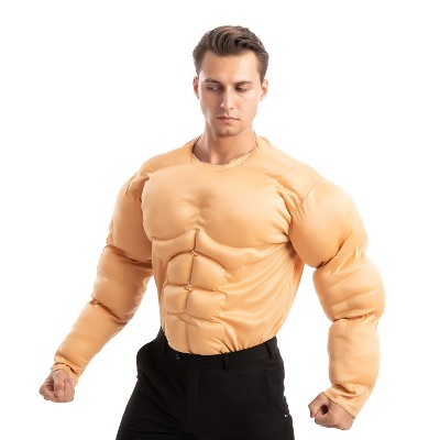 Joyfy Halloween Men's Muscle Suit, Muscle Shirt, Funny Adult Costumes, Body Builder Costume for Roleplay