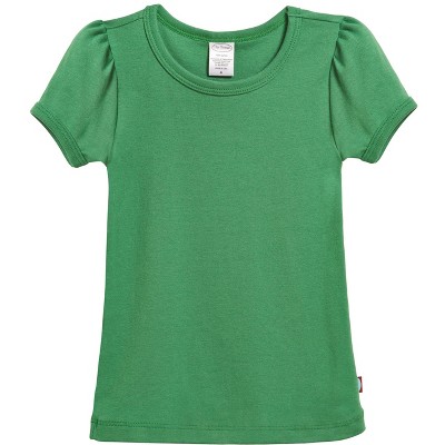 City Threads Girls 100% Cotton Short Sleeve Puff Classic Fit Tee - USA-Made