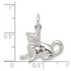 Black Bow Jewelry Sterling Silver 3D Polished Cat Charm or Pendant - 4 of 4
