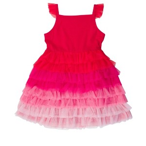 RuffleButts Baby Girls Multicolor Layered Tulle Dress - 1 of 4
