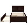 Okak Twin/Full Size Bookcase Platform Beds with Storage Shelves & Trundle,Solid Wood Bed Frame for Teens,No Spring Box Needed - 4 of 4
