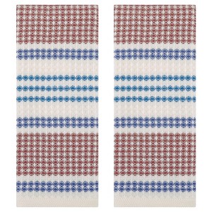 REGALWOVEN Bathroom Waffle Cotton Soft Absorbent Striped Hand Towel 13 x 29 Inch - 1 of 4