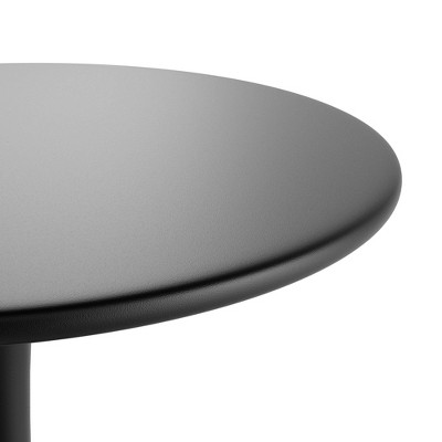 Kurv Black Steel Round Bistro Table with Pedestal Base