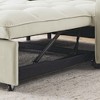 47" Velvet Loveseat Bed with Pull-Out Bed & USB Charging - 2 of 4