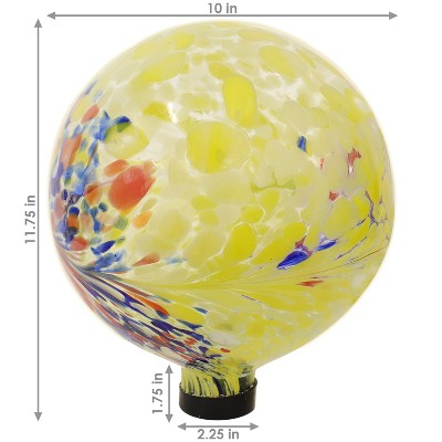 Bright Summer Burst Yellow and Red Glass Gazing Globe Set