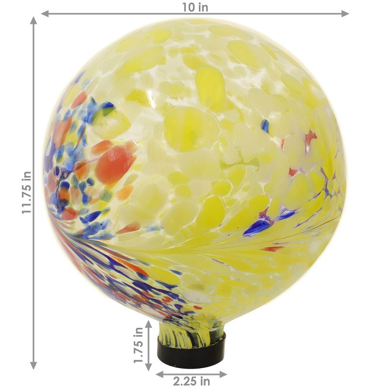 Sunnydaze Indoor/Outdoor Artistic Gazing Globe Glass Garden Ball for Lawn, Patio or Indoors - 10" Diameter, 4 of 16