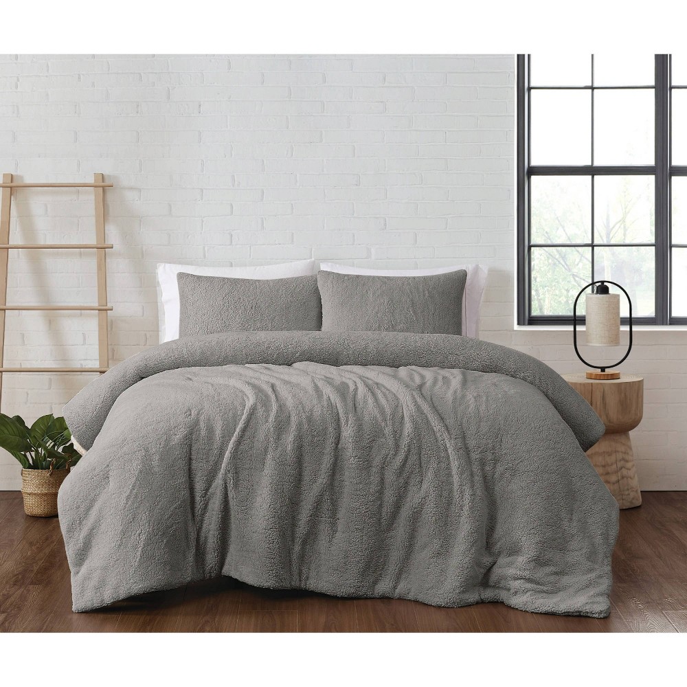 Photos - Duvet Brooklyn Loom 2pc Twin Marshmallow Comforter Set Gray