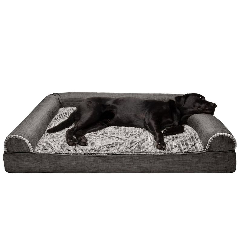 FurHaven Plush & Suede Full Support Sofa Dog Bed, 1 of 6