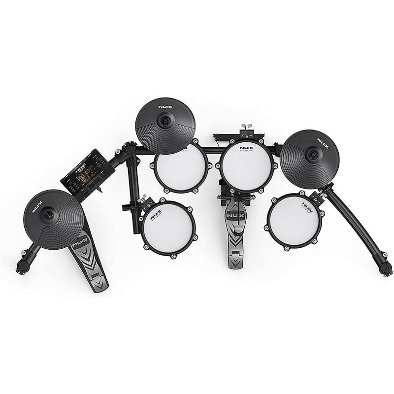NUX DM-210 Electronic Portable Drum Set with All Digital Mesh Heads, Independent Kick Drum, 2 of 7