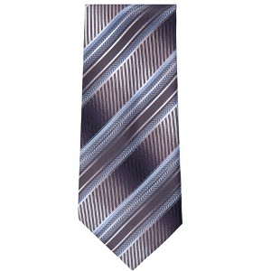 TheDapperTie Men's Brown And Blue Stripes Necktie with Hanky - 1 of 3