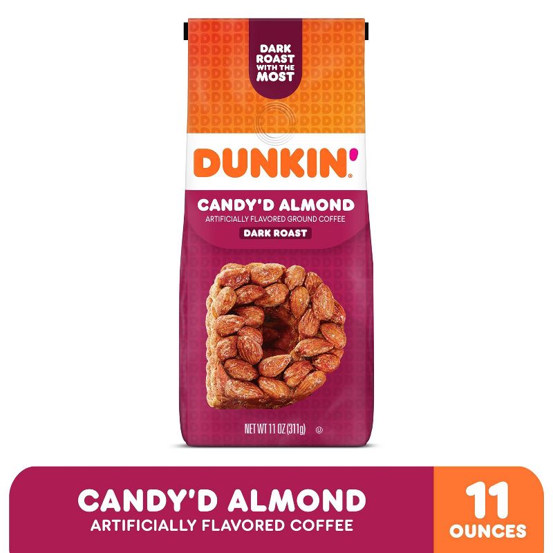 Dunkin&#39; Candy Almond Ground Dark Roast Coffee - 11oz, 5 of 9