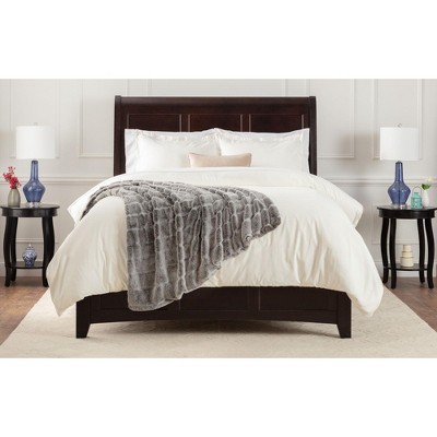 Gray Faux Fur and Mink Reversible Throw Blanket 50x65 Inches