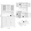 Acekool 71" Tall Kitchen Pantry Cabinet with Drawers & Open Hutch, White Farmhouse Coffee Bar Hutch for Kitchen, Dining & Living Room - 2 of 4