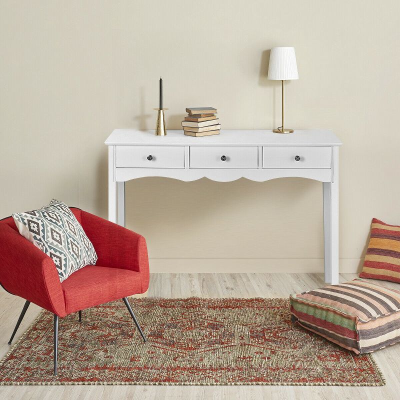 Costway Console Table Hall table Side Table Desk Accent Table 3 Drawers Entryway White, 5 of 8