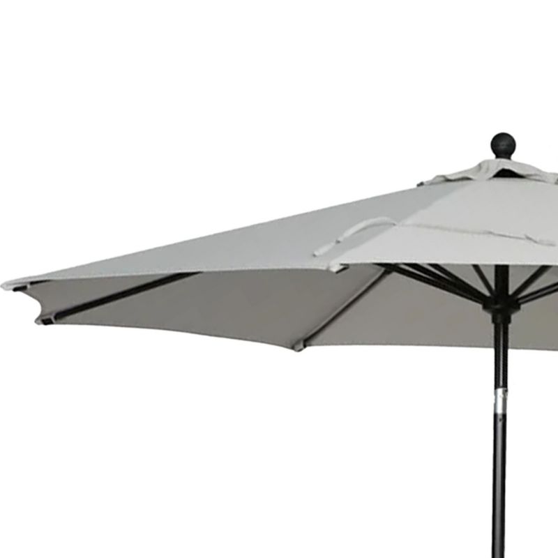 Four Seasons Courtyard 9 Foot Round Sling Fabric Highland Market Umbrella with Push Button Tilt System for Angle Adjustment, Gray, 3 of 7