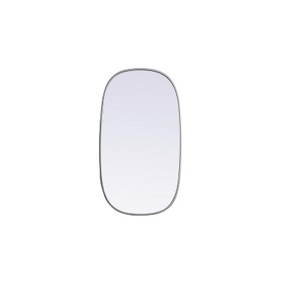 Elegant Lighting Metal Frame Oval Mirror 20x36 Inch in Silver