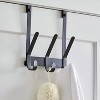 LunaLulinlk Over-the-Door Hook Rack – 3 Double Hooks, Matte Black Steel - 2 of 4