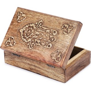 Hand Carved Wooden Keepsake Box, Elegant Vintage Memory Storage Box for Jewelry and Valuables, Gift for All Occasions - 1 of 4
