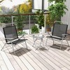 Dsvimoy Patio Accent Table Set 3 Piece Folding Chair Set for Outdoor Conversation Space, Black and Silver, 40"*30"*20" - 2 of 4