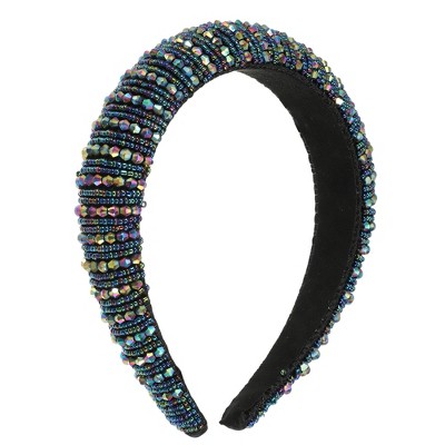 Unique Bargains Crystal Headband Rhinestone Hairband for Women Multicolor 1.2 Inch Wide 1Pc