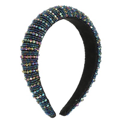 Unique Bargains Crystal Headband Rhinestone Hairband for Women Multicolor  1.2 Inch Wide 1Pc