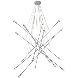 Zuo Modern Belief Ceiling Lamp, Chrome Criss-Cross Arms with 18 G50 Bulbs 78.7"H - 1 of 4