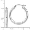Black Bow Jewelry 2.5mm, Sterling Silver, Classic Round Hoop Earrings - 24mm (1 Inch) - 4 of 4