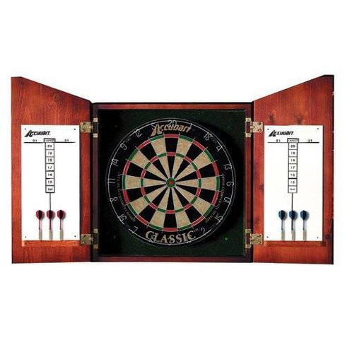 Accudart Union Jack Solid Wood Dartboard Cabinet Set Target