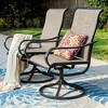 2pk Steel 360 Swivel Patio Padded Arm Chairs - Captiva Designs: Outdoor Slingback, Weather-Resistant - 2 of 4