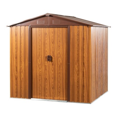 NicBex  Outdoor Metal Storage Shed with Lockable Doors for Backyard Garden,Patio