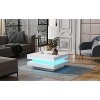 Okak Smart LED Coffee Table, High Gloss Center Table with 2-Tier Ambient Lighting, Touch-Control Minimalist Design for Modern Living Room - 3 of 4