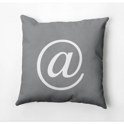 18"x18" Modern Monogram '@' Square Throw Pillow - e by design