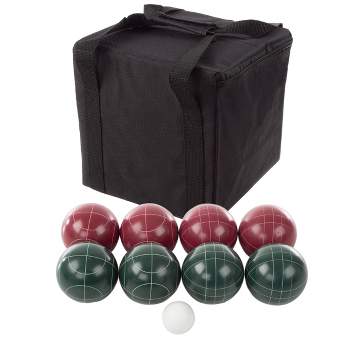 Relaxdays Boccia Game 6 Petanque Balls in 3 Colours Plastic with Target  Ball & Carry Basket Boule Set for Kids Colourful