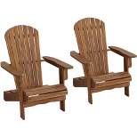 Teal Island Designs Cape Cod Natural Wood Adirondack Chairs Set of 2