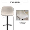 Cream White Adjustable Swivel Bar Stool Set of 2 with Backrest - 4 of 4