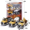 TEMI 3 Pack of Diecast Engineering Construction Vehicles, Dump Truck, Digger, Mixer Truck, 1/50 Scale Metal Collectible Model Cars - 2 of 3