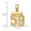 Black Bow Jewelry 14k Yellow Gold, Varsity Collection, Small D/C Pendant Number 59 - 2 of 3