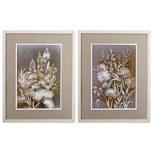 HomeRoots Set of Two Brown Wild Flower Framed Art - 1 of 3