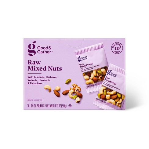 Unsalted Raw Mixed Nuts - 9oz/10ct - Good & Gather™ - image 1 of 3
