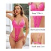 Clotth Women's Deep V Lace Teddy Bodysuit - Exquisite One Piece Lingerie, Babydoll Teddy Underwear - 4 of 4