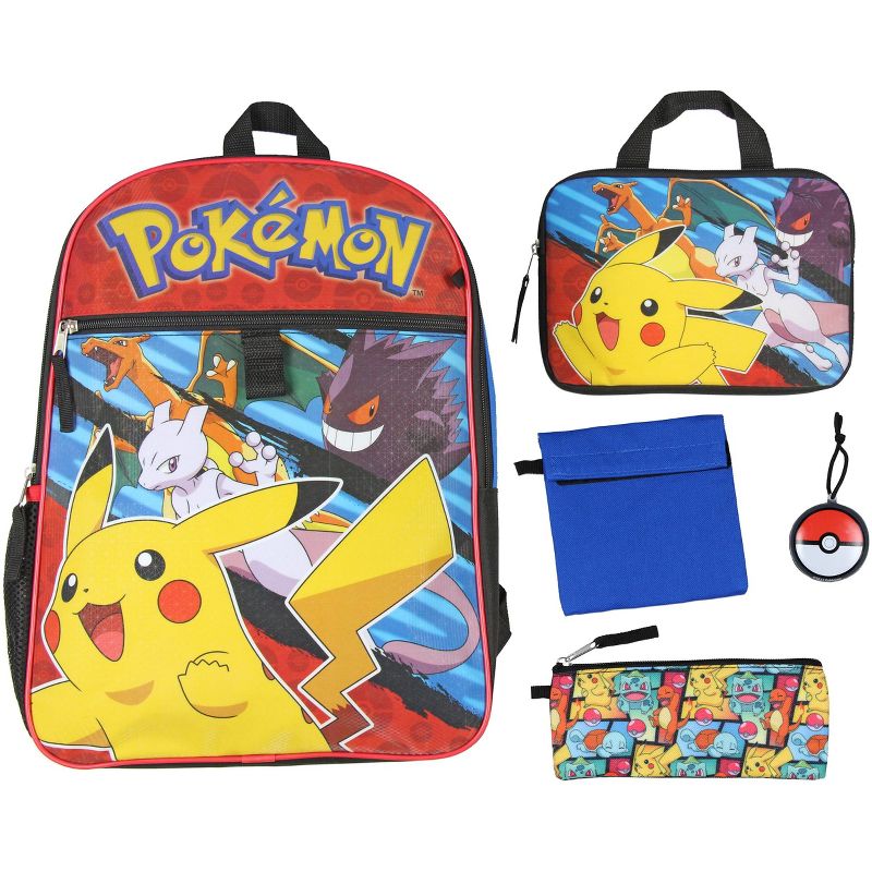 Pokemon Kids 16" Backpack 5PC Combo Set Multicoloured, 1 of 7