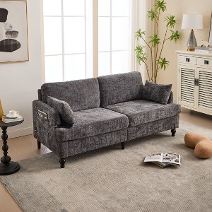KTMBDW 68.9 Inch Loveseat Sofa with USB Charging Port, Modern 2-Seats Sofa for Living Room & Bedroom, Breathable Chenille Fabric - 1 of 4