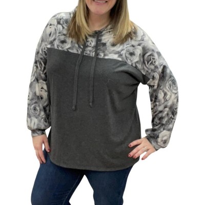 Women's Faux Snakeskin Rose Hoodie - honeyme