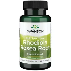 Swanson Herbal Supplements Full Spectrum Rhodiola Rosea Root 400 mg Capsule 100ct