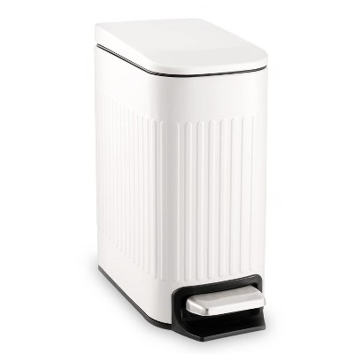 Slim Bathroom Trash Can with Lid Soft Close, 6 Liter/1.6 Gallon Stainless Steel Small Garbage Can