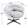 Modern Swivel Accent Chair,Chenille 360° Round Chair with Removable Cushion for Living Room Bedroom Office-Baofuwish - 4 of 4