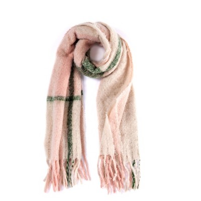 Shiraleah Pink Plaid Petra Scarf