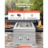 VEVOR Double Grilling Side Burners,2x15,000BTU Liquid Propane Side Burner,Convertible to Natural Gas,304 Stainless Steel Built-in Grill Burners,Silver - 4 of 4